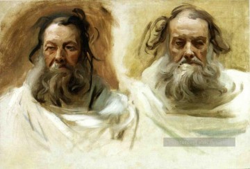 Étude pour deux têtes pour Boston Mural Les prophètes John Singer Sargent Peinture à l'huile